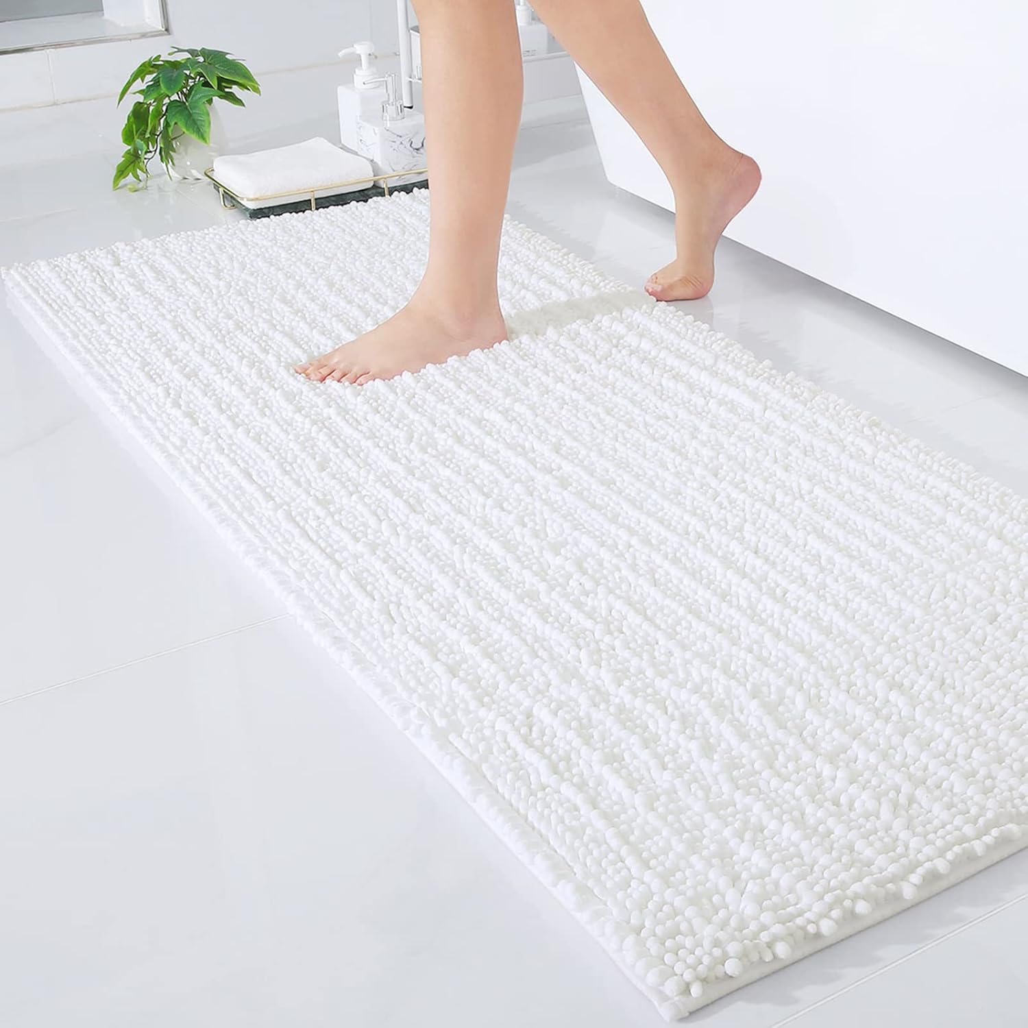 Arotive luxury chenille rug showing premium pile thickness and memory foam construction