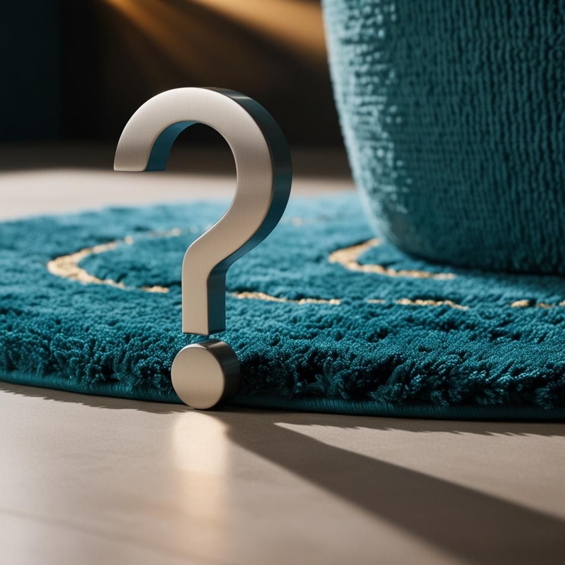Visual representation of common bath rug questions and concerns from homeowners